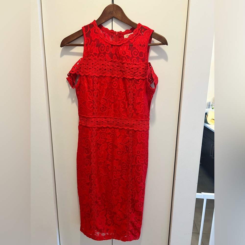 Lace red dress chic and sexy